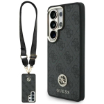 Guess 4G Big Rhinestone Triangle Strap MagSafe kate Samsung Galaxy S26 Ultra jaoks, must v&auml;rv