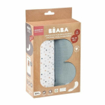 BEABA COTTON 2 PCS. XXL SIZE DIAPER SET 120X120 CM, BALTIC BLUE/POINTS