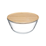 Bamboo Glass salad bowl, 2.5 l, with bamboo lid