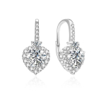 Beneto Silver Heart Earrings AGUC389L