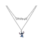 Disney Stitch Lilo and Stitch Double Silver Necklace NS00059SRHL-17.CS (Chain, Pendant)