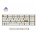 Keychron K4 HE klaviatuur M&auml;ngimine USB + RF Wireless + Bluetooth QWERTY Valge, Puit