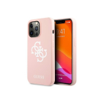 Guess GUHCP13LLS4GWPI iPhone 13 Pro / 13 6.1" pink/pink hard case, silicone 4G logo