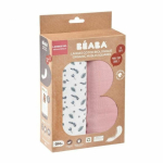 BEABA COTTON 2 PCS. XXL SIZE DIAPER SET 120X120 CM, OLD PINK/FLORAL CAMPAIGN