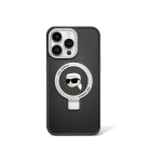 Karl Karl Lagerfeld KLHMP15SHMRSKHK iPhone 15 6.1" Black/Black Hard Case Ring Stand Karl Head MagSafe