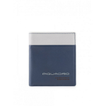 Piquadro Piquadro, City, Leather, Wallet, Credit Card Case, Blue Gray, For Men