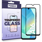 FoneKit Full Cover Tempered Glass, Samsung Galaxy A16, Black