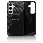 Mercedes Mercedes AMG Double Layer Rhombs MagSafe Samsung Galaxy S25 phone case in black and red