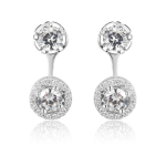 Beneto Silver double earrings with crystals AGUP1172