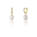 Jwl Jwl Luxury Pearls Gold-plated earrings &aacute; la Duchess Kate with real pearl and zircons 3in1 JL0686