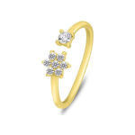 Brilio Brilio Silver Brilio Silver Fashion gold plated open ring with zircons RI073Y
