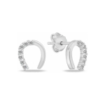 Brilio Brilio Silver Silver horseshoe earrings with zircons EA1061W