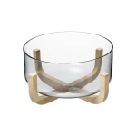 Secret Secret De Gourmet ARHA salad bowl, 24 cm glass, with wooden stand