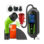 Qoltec Elektrilise EV ja h&uuml;briidauto laadija reguleeritava 2in1 T&uuml;&uuml;p2 | 7kW | 230V | CEE 32A | Wi-Fi | Tuya | Nutikas elu | LCD