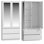 Topeshop SS-90 BIEL LUSTRO magamistoa garderoob ja kapp 5 riiulid 2 uks(ed) Valge