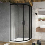 Semi-circular Semi-circular shower cabin Ravak Blix Slim, BLSCP4-90 black + transparent glass