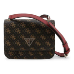 Guess, Guess, Noelle, Leather, 4G Logo, Crossbody Bag, Brown, hwql78 79780, 18.5 x 14.5 x 7 cm, Women Women