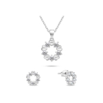 Brilio Brilio Silver Brilio Silver Delicate silver jewelry set with zircons SET239W (earrings, pendant)