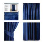 &Ouml;&ouml; &Ouml;&ouml; kardin AmeliaHome VELVET 140X245 cm, 1 tk, riba/kinnitus, v&auml;rv: tume sinine