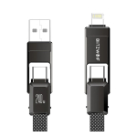 Blitzwolf BW-HDC7 4-&uuml;hes USB+C+Lightning kaabel 240W 1.2m (must)