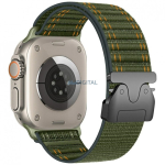 Beline Woven Nylon Diagonal Style Parachute rihm Apple Watch'ile 42/44/45/49mm rohelises v&auml;rvitoonis