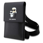 Case Case Karl Lagerfeld Saffiano Metal Logo NFT Wallet Phone Bag Black