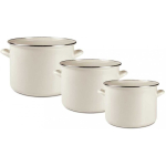 Pot Pot set emaliowanych 26 / 28 / 30 cm Indukcja 3-elementowy cream EMALIA OLKUSZ