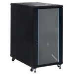 19" 19" Switching cabinet TOTEN, System G, 37U, 600x600, glass door, rear metal door, up to 800kg, black / G6.6637.9001 / 19-G6637GM