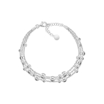 Brilio Brilio Silver Brilio Silver Triple silver bracelet with beads BRC117W