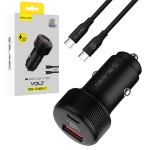 Blavec Blavec Car charger BS-04B-C Volt - USB + Type C - QC 3.0 18W PD