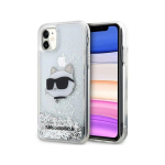 Karl Karl Lagerfeld Apple iPhone 11/ XR hardcase Glitter Choupette Head Transparent Silver