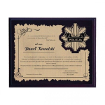 Tryumf Plastic diploma with engraved laminate