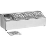 Royal Royal Catering Display of gastronomic dishes with 4 GN1/6 dishes, stainless steel