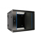 Extralink 9U 600X600 AZH WALL-MOUNTED RACKMOUNT CABINET SWING TYPE BLACK Seinale monteeritav riiul Must