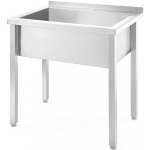 Single-bowl Single-bowl welded dining basin sink Budget Line STEEL 800 x 600 x 850 cm - Hendi 816707