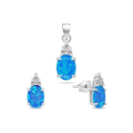 Brilio Brilio Silver Brilio Silver Beautiful jewelry set with opals SET245WB (earrings, pendant)