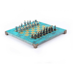 Manopoulos Cycladic Art Solid Brass Chess Set 28x28cm With Chess Pieces