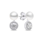 Brilio Brilio Silver Elegant pearl earrings with zircons EA611W