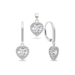 Brilio Brilio Silver Brilio Silver Charming Heart Jewelry Set SET195W (pendant, earrings)