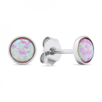 Brilio Brilio Silver Brilio Silver Silver stud earrings with pink synthetic opals EA579WP