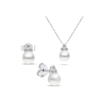 Brilio Brilio Silver Brilio Silver Timeless authentic pearl jewelry set SET228W (earrings, necklace)