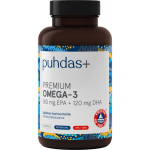 Puhdas+ Premium Omega-3 180 mg EPA / 120 mg DHA, FOS Certified 160 capsules