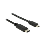 DeLOCK 0.5m, USB2.0-C/USB2.0 Micro-B USB-kaabel 0,5 m Micro-USB B USB C Must
