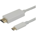 USB-C USB-C - HDMI kaabel DELTACO, 4K UHD, kullatud, 3 m, valge / USBC-HDMI-1030A / 1903818