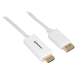 Sharkoon Displayport 1.2 HDMI 4K 2 m Valge