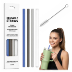 Berdsen korduvkasutatavate plastist straws komplekt kruusidele 4 + harja