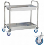 Royal Royal Catering Steel waiter trolley with 2 shelves and deep shelves