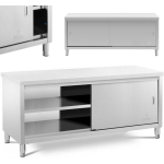 Royal Royal Catering Stainless steel gastronomy freestanding cabinet with sliding doors 200x70cm