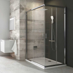 Rectangular Rectangular shower cubicle wall Ravak Blix, BLRV2K-120, glossy+transparent glass