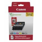 Canon PGI-530/CLI-531 PVP tindikassett 6 tk Originaal Must, Ts&uuml;aan, Hall, Magenta, Fotomust, Kollane